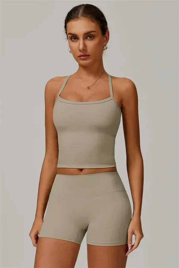 Athens Crop Vest Shorts 2-Piece Set