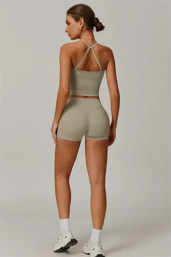 Athens Crop Vest Shorts 2-Piece Set