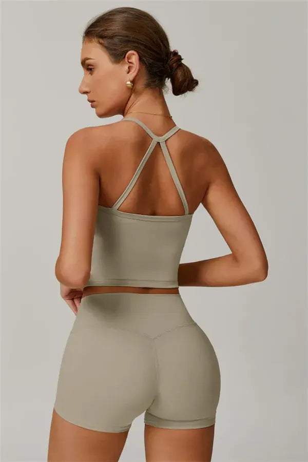 Athens Crop Vest Shorts 2-Piece Set